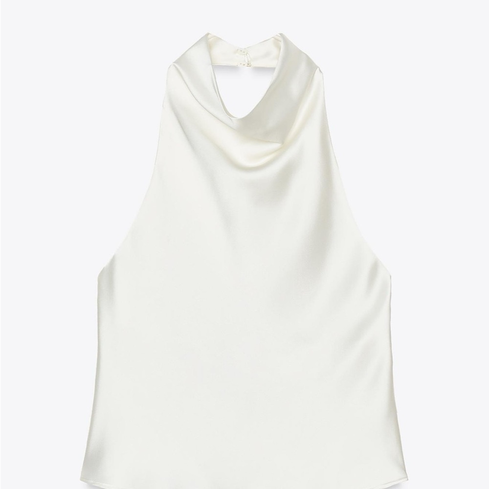 New Satin effect halter top Zara